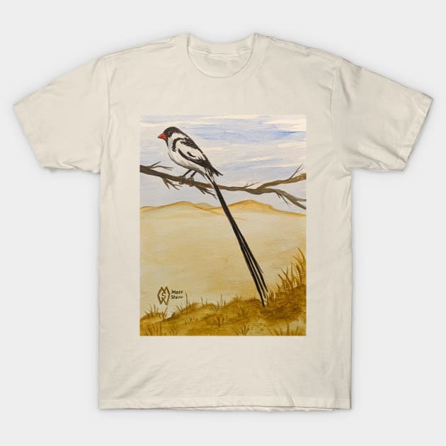 Pin-tailed whydah in the savanna T-Shirt by Matt Starr Fine Art